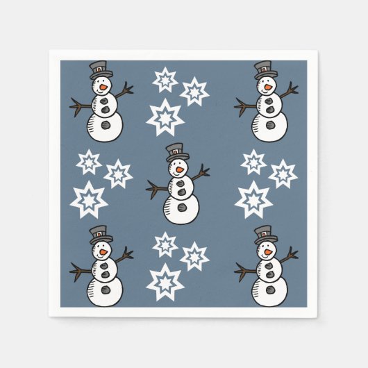 雪だるま スタンダードカクテルナプキン (正面)