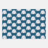 雪だるま、ストッキング、醜いセーターのクリスマス ラッピングペーパーシート (正面3)