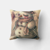 雪だるま、スノーウーマン。 クッション (裏面)