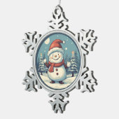 雪だるま スノーフレークピューターオーナメント (右)