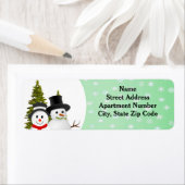 雪だるま&スノーフレークホリデーシーズン住所 シール (インサイチュ)