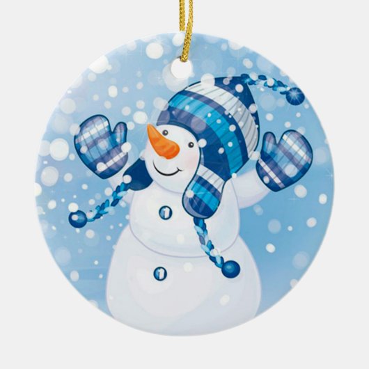 雪だるま セラミックオーナメント (正面)
