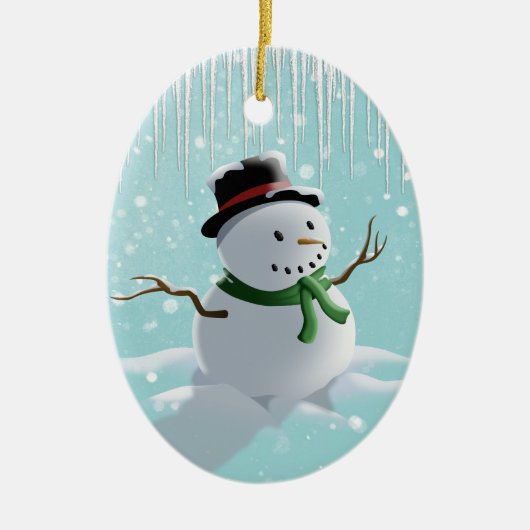 雪だるま セラミックオーナメント (正面)