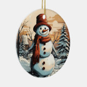 雪だるま セラミックオーナメント (右)