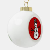 雪だるま セラミックボールオーナメント (左)