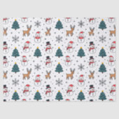 雪だるま トナカイ クリスマスツリー パターン 薄葉紙 (正面)