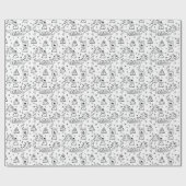 雪だるま、トナカイ、スレッド、クリスマスツリーの着色 ラッピングペーパー (フラット)