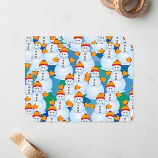 雪だるま ノートカード (正面/裏面インサイチュ)