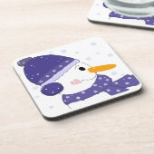 雪だるま、ハートを頬に当てて コースター (左側)