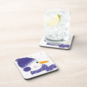 雪だるま、ハートを頬に当てて コースター (右側)