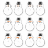 雪だるま（バラエティ）ウィンターホリデークリスマスおもしろい シール (正面)