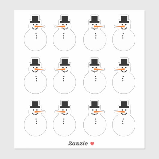 雪だるま（バラエティ）ウィンターホリデークリスマスおもしろい シール (シート)