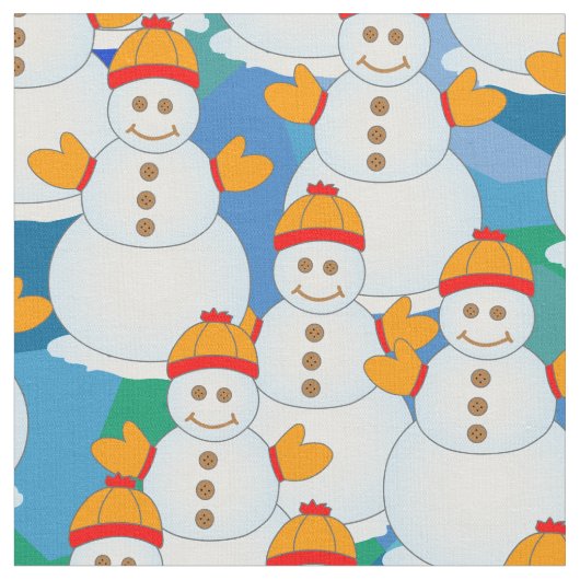 雪だるま ファブリック (クローズアップ)