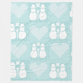 雪だるま フリースブランケット