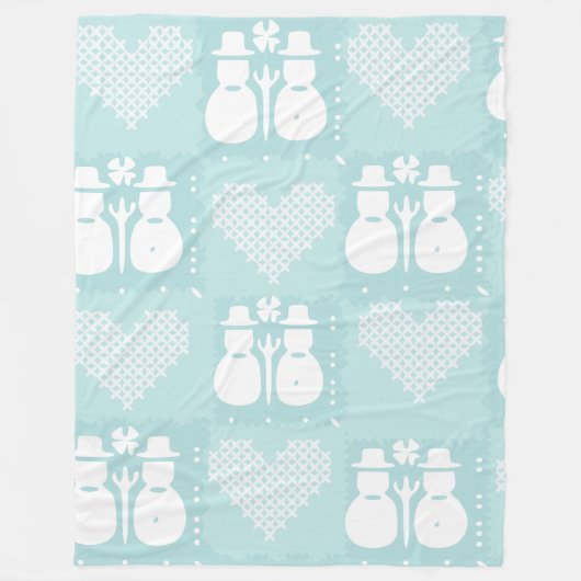 雪だるま フリースブランケット (正面)