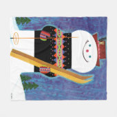 雪だるま フリースブランケット (正面(横))