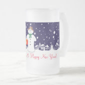 雪だるま フロストグラスビールジョッキ (正面右)