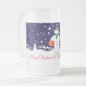 雪だるま フロストグラスビールジョッキ (正面左)