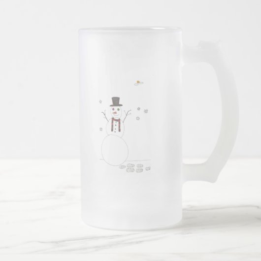雪だるま フロストグラスビールジョッキ (右)