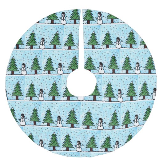 雪だるま ブラッシュドポリエステルツリースカート (正面)