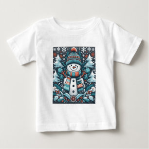 雪だるま ベビーTシャツ