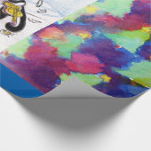 雪だるま、ペンギンのセレナーデとカラフルクリスマスツリー ラッピングペーパー (角)