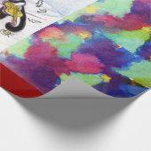 雪だるま、ペンギンのセレナーデとカラフルクリスマスツリー ラッピングペーパー (角)