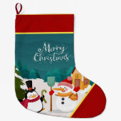 雪だるま・ペンギン ラージクリスマスストッキング (正面)