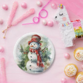 "雪だるま" ペーパープレート (パーティー)