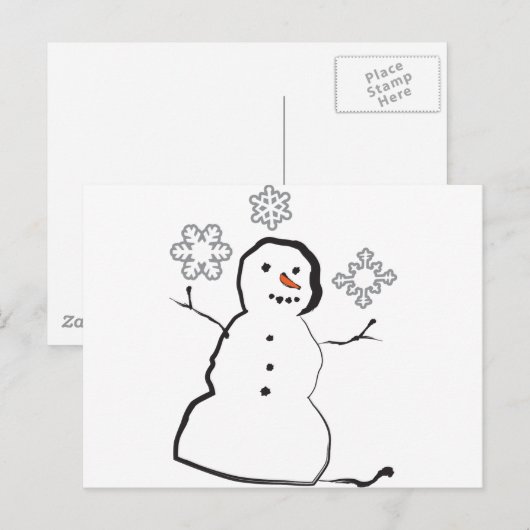 雪だるま ポストカード (正面/裏面)