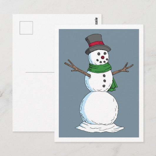 雪だるま ポストカード (正面/裏面)