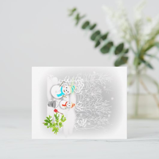 雪だるま ポストカード (スタンド正面)