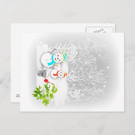 雪だるま ポストカード (正面/裏面)