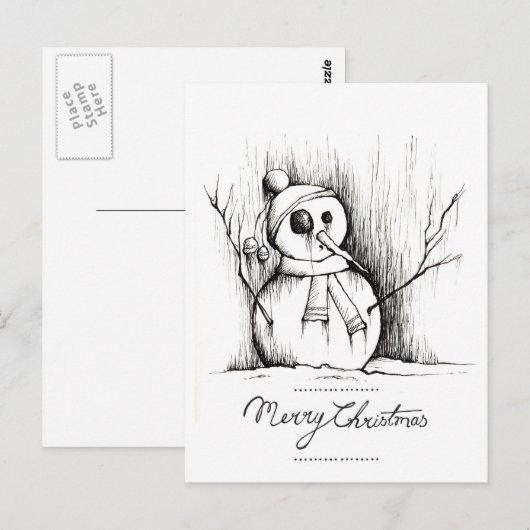 雪だるま ポストカード (正面/裏面)