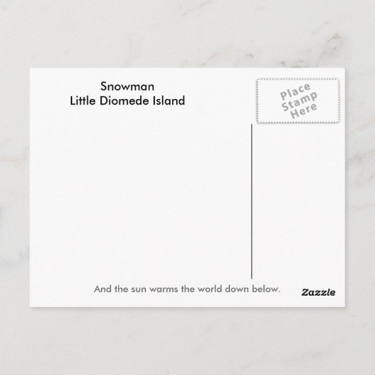 雪だるま ポストカード (裏面)