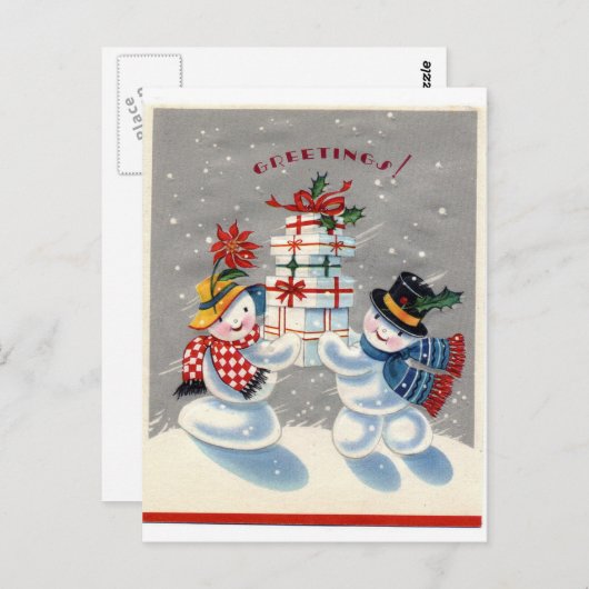 雪だるま ポストカード (正面/裏面)