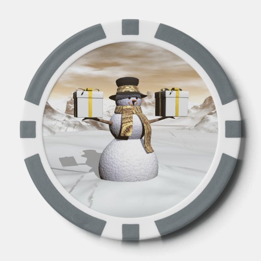 雪だるま ポーカーチップ (正面)