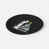 雪だるま メリークリスマス サンタクロース ツリー 雪 ファミ ペーパープレート (アングル)