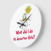 雪だるま・メルティング私がこれに値する行為をした ラージ壁時計 (傾斜)