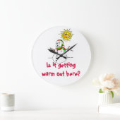 雪だるま・ユーモアがここで暖かくなる ラージ壁時計 (ホーム)