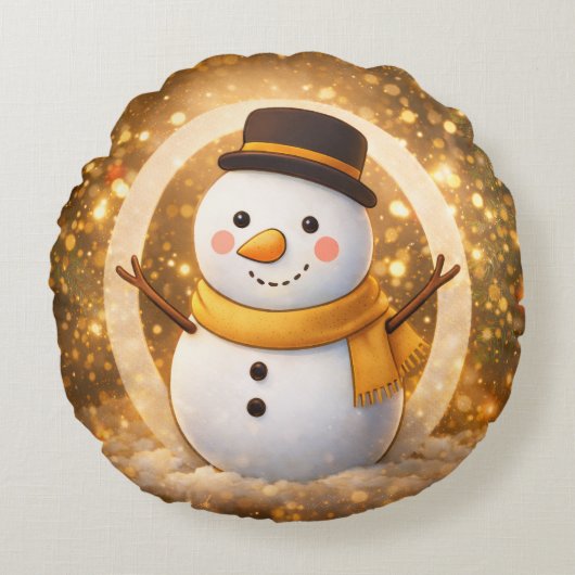 雪だるま ラウンドクッション (正面)
