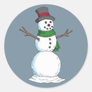 雪だるま ラウンドシール
