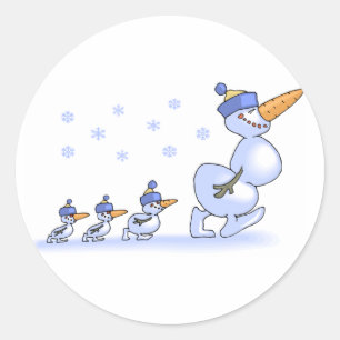 雪だるま ラウンドシール