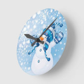 雪だるま ラウンド壁時計 (傾斜)