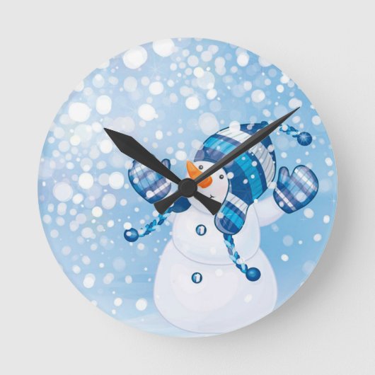 雪だるま ラウンド壁時計 (正面)