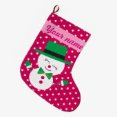 雪だるま ラージクリスマスストッキング (正面 (吊り時))