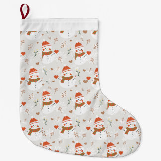 ⛄ 雪だるま ラージクリスマスストッキング