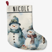 雪だるま ラージクリスマスストッキング (正面)