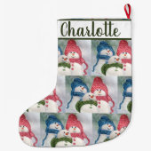 雪だるま ラージクリスマスストッキング (裏面)