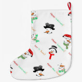 雪だるま ラージクリスマスストッキング (裏面)